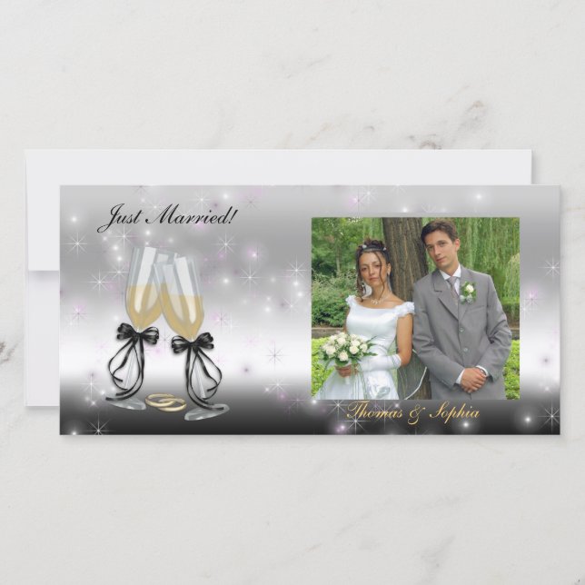 Carte photo Mariage Goblets Sparkle (Devant)