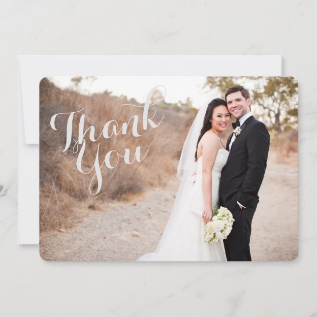 Carte photo mariage Merci (Devant)