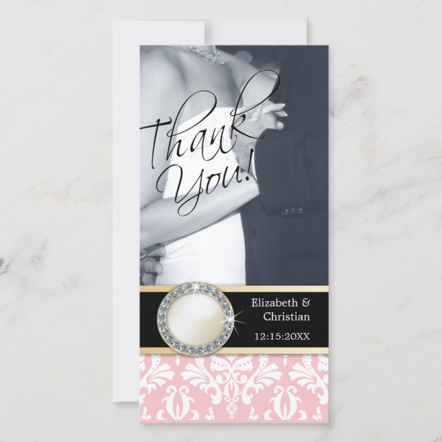 Carte photo mariage Merci (Devant)