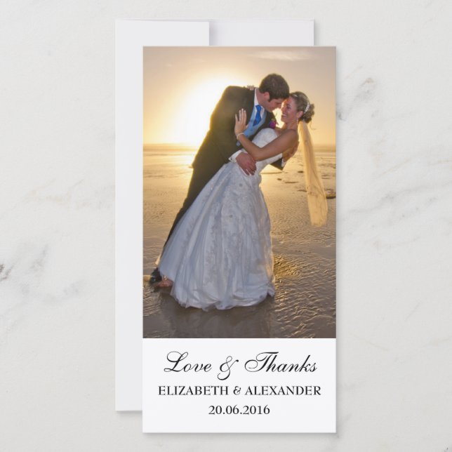 Carte photo Mariage Merci (Devant)