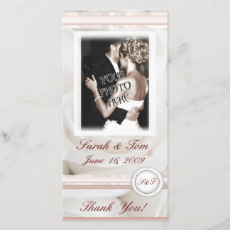 Carte photo mariage Merci Rose Customisé