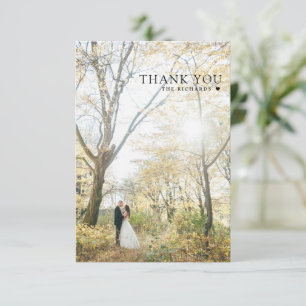 Carte photo Mariage Merci Serif moderne