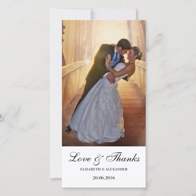 Carte photo Mariage Merci simple moderne (Devant)