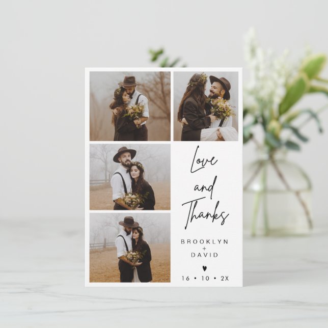 Carte photo Mariage minimaliste moderne (Debout devant)