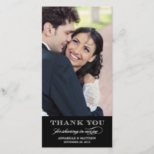 Carte photo Merci Mariage classique