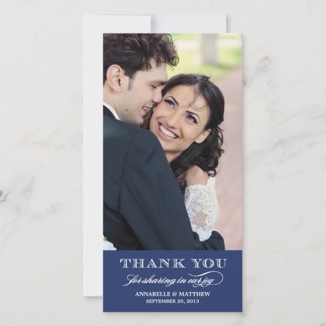 Carte photo Merci Mariage classique (Devant)