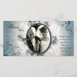 Carte photo Merci mariage - Foliage Vintage