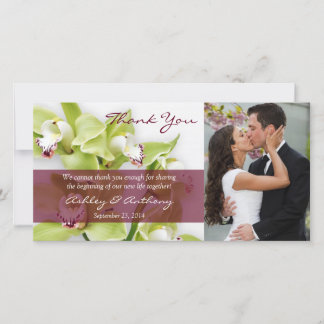 Carte photo Merci Mariage pour orchidées Green Cym