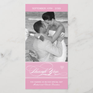 Carte photo Merci rose (4x8)