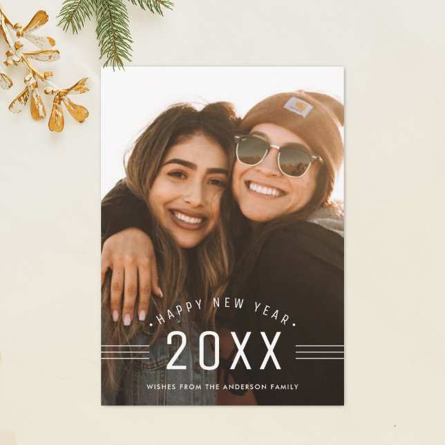 Carte photo minimaliste de bonne année (Créateur téléchargé)