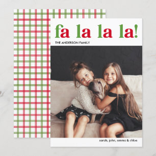 Carte photo minimaliste Fa La La Christmas