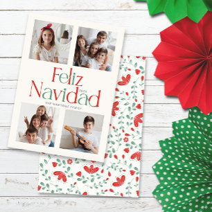 Carte Photo minimaliste Feliz Navidad Colorée