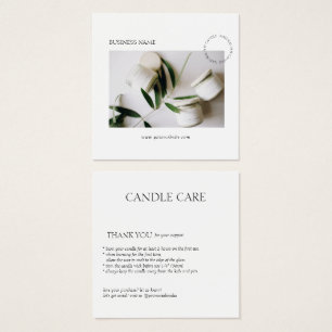 Carte photo minimaliste moderne de soins aux bougi