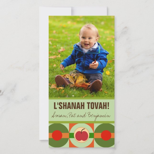 Carte photo moderne Apple Rosh Hashanah (Devant)