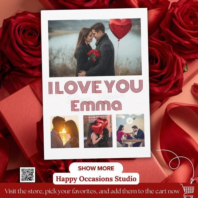Carte photo moderne de la Saint-Valentin en rouge  (Créateur téléchargé)