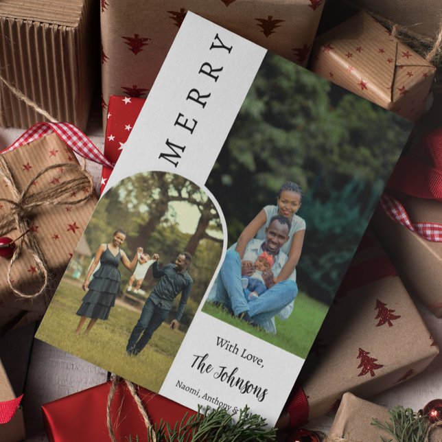 Carte Photo moderne de Noël Joyeux personnalisée (Créateur téléchargé)