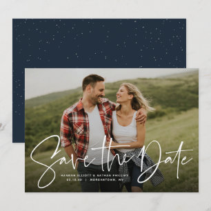 Carte photo moderne et tendance pour annoncer la d