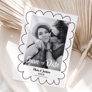 Carte photo moderne fantaisiste pour annoncer la d