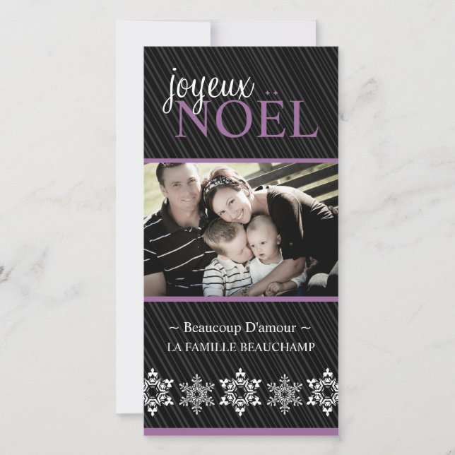 Carte photo moderne "Joyeux Noel" (Devant)