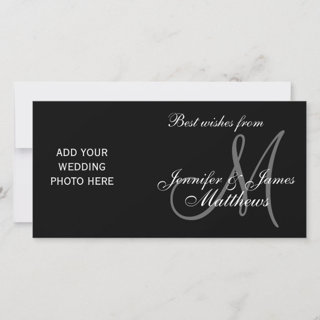 Carte photo Monogramme de Noël du premier mariage (Devant)