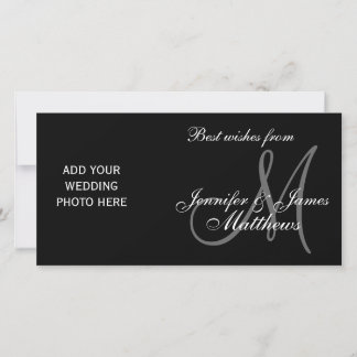Carte photo Monogramme de Noël du premier mariage