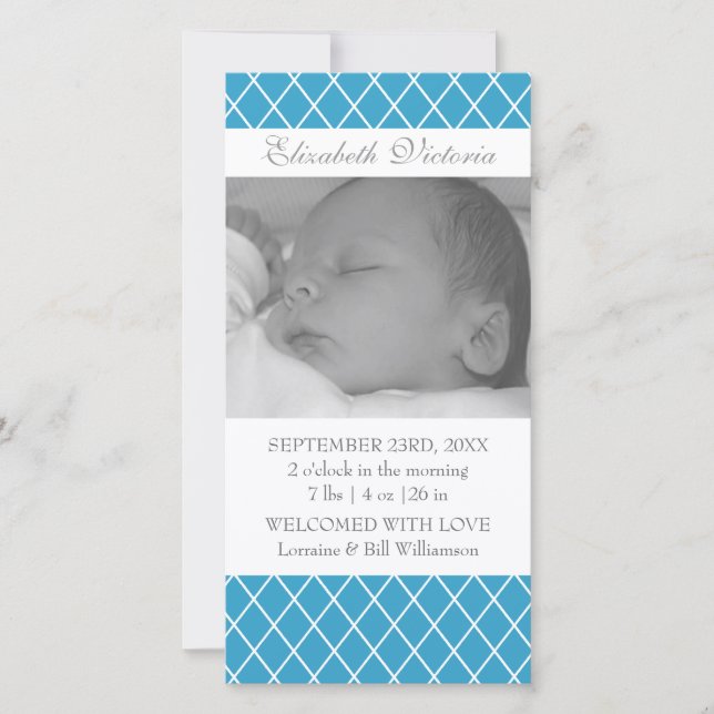 Carte photo Motif faire-part de naissance Diamond (Devant)