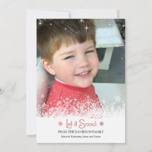 Carte photo neige qui tombe