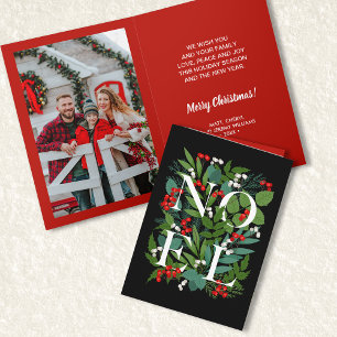 Carte Photo NOEL Greenery Berries