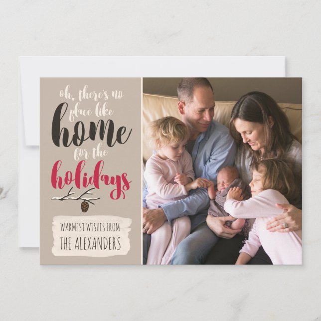 Carte photo "Noël - Oiseaux 'Chez Soi Pour Les Fêt (Devant)