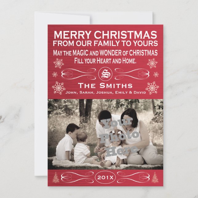 Carte photo Noël rouge (Devant)