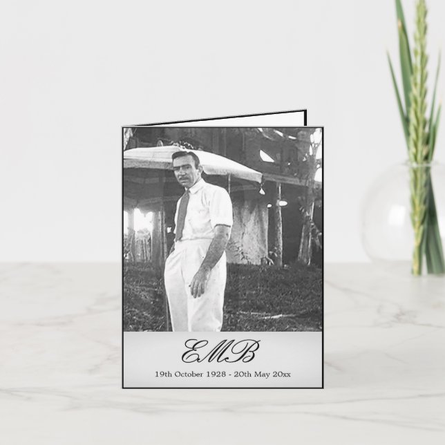 Carte photo noir et blanc simple commémoratif (Devant)