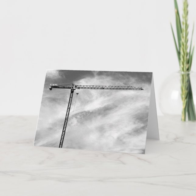 Carte Photo noire et blanche artistique de grue de (Devant)