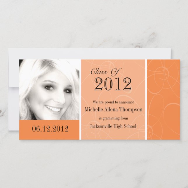 Carte photo Orange Graduation (Devant)