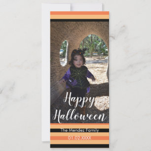Carte photo orange noir Halloween amusante