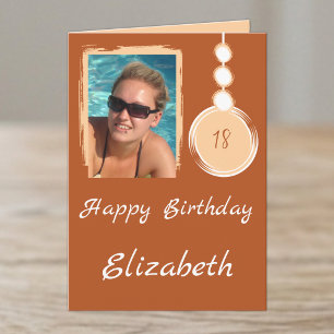 Carte Photo orange pour 18e anniversaire