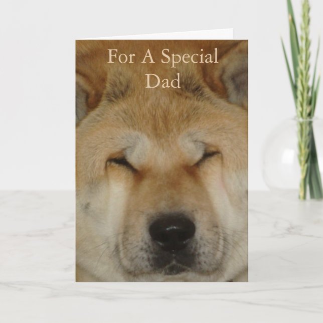 Carte photo originale de chien souriant pour papa (Devant)