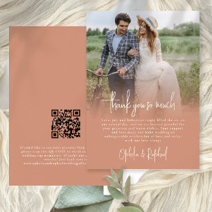 Carte Photo Overlay Script Mariage Terracotta Merci