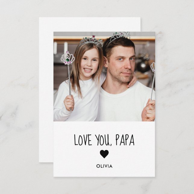 Carte photo Papa je t'aime (Devant / Derrière)