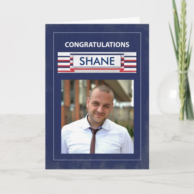 Carte Photo personnalisable, Nom Fire Fighter Graduate C (Devant)