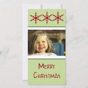 Carte photo personnalisable Red SnowFlakes