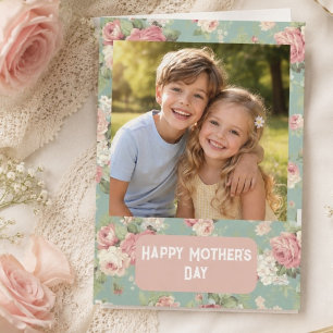 Carte Photo personnalisé Bonne fête des Mères floral