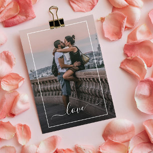 Carte Photo personnalisé d'amoureux et citation d'amour 