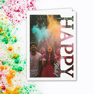 Carte photo personnalisé Holi, festival des couleurs Ind