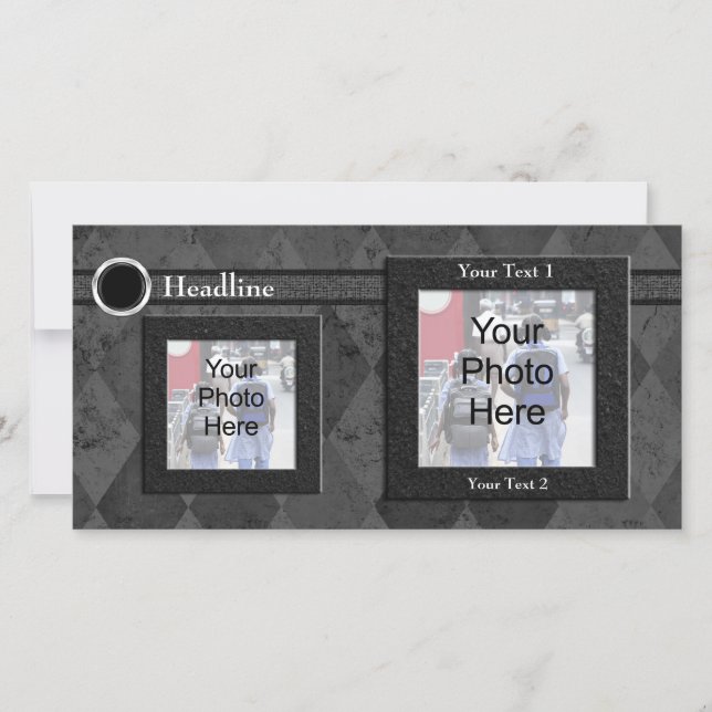 Carte photo personnalisé, Mariage noir ou concepti (Devant)