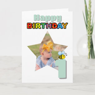 Carte Photo personnalisé Sweet to Bee One 1er anniversai