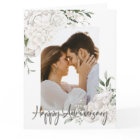 Photo personnalisée Blanc Floral Anniversaire Salu