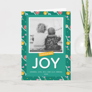 Carte photo personnalisée Choosing Joy Holiday Ber
