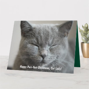 Carte Photo personnalisée Cute Grey Kitty Photo Purr-fec