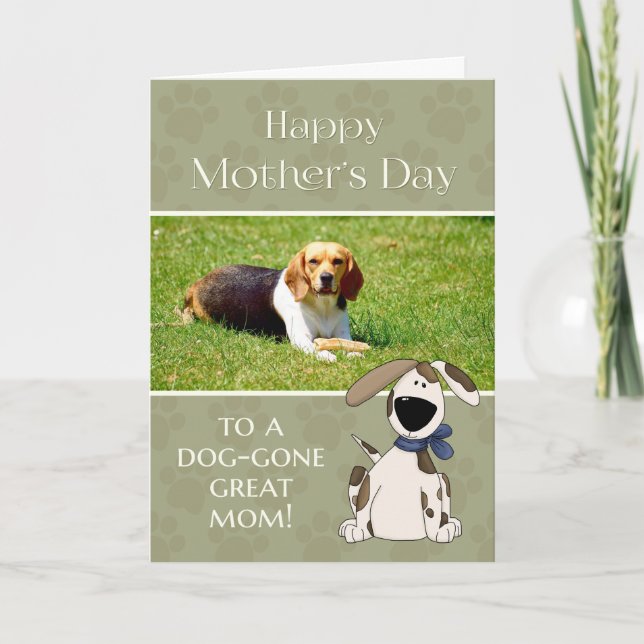 Carte Photo personnalisée de Dog on Mother's Day (Devant)
