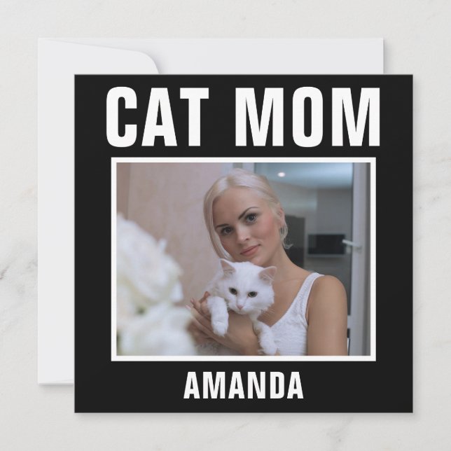 Carte Photo personnalisée de la maman de chat (Devant)